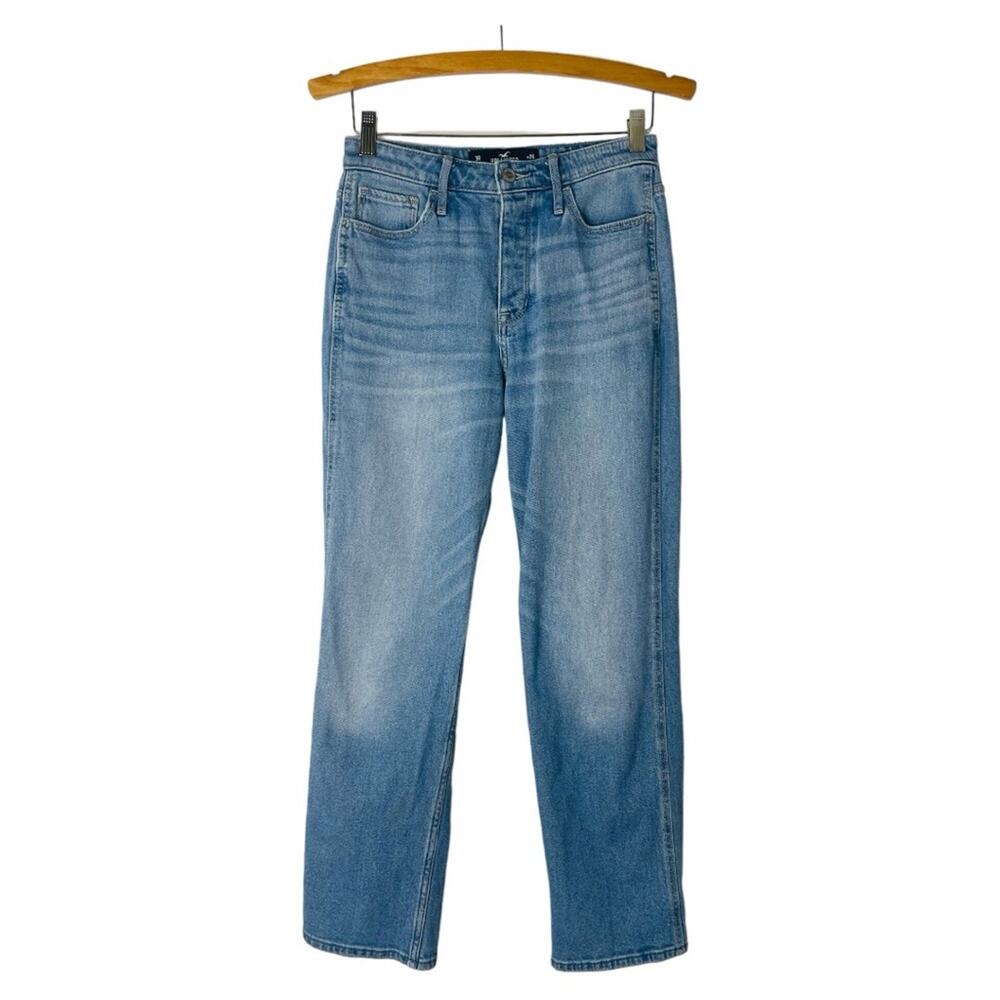 Hollister blue high rise crop boyfriend jeans 26